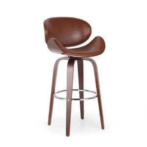Lumos Mid Century Modern Upholstered Swivel Barstool