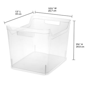 Sterilite Wide Shelf Home Office Storage Organizing Plastic Bin, 24 Pack, Clear