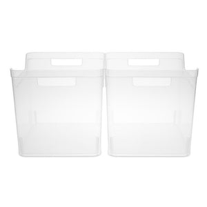 Sterilite Wide Shelf Home Office Storage Organizing Plastic Bin, 24 Pack, Clear