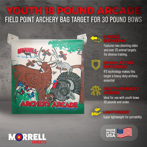 Morrell Youth 18lb Arcade Field Point Archery Bag Target for 30lb Bows, 4 Pack - TRAPSKI