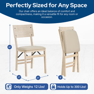 Stakmore Aztec Curved Back Upholstered Folding Chairs, Set of 2, Unfinished - TRAPSKI
