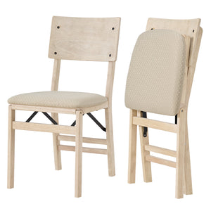 Stakmore Aztec Curved Back Upholstered Folding Chairs, Set of 2, Unfinished - TRAPSKI