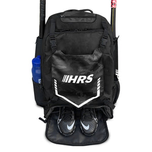 Hit Run Steal Bat Bag Backpack, Holds 4 Bats, Glove, and Helmet, Black Camo - TRAPSKI
