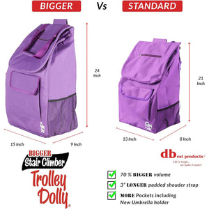 dbest products Stair Climber Bigger Trolley 6 Wheel Foldable Cart Dolly, Purple