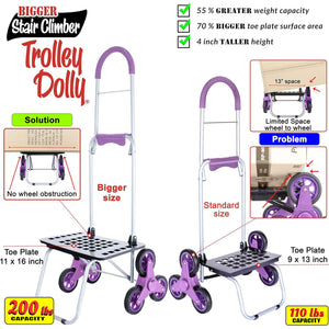 dbest products Stair Climber Bigger Trolley 6 Wheel Foldable Cart Dolly, Purple