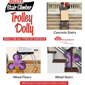 dbest products Stair Climber Bigger Trolley 6 Wheel Foldable Cart Dolly, Purple