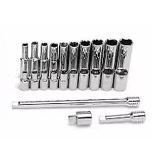 Master Mechanic 45-Piece SAE Socket Tool Set, 1/4 Inch Drive, Ratchet Wrench Kit