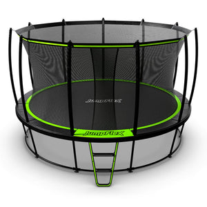 JumpFlex HERO 14' Trampoline for Kids Outdoor Play Equipment with Net & Ladder
