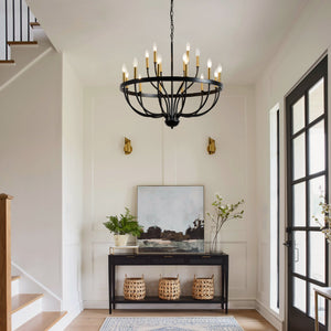 18-Light Industrial Iron Candle Chandelier