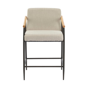Mid Century Modern Counter Stool Set With Iron Frame