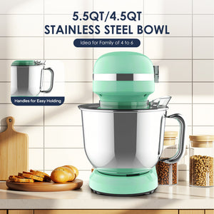 5.5QT/4.5QT Dual Bowls Electric Stand Mixer, 12-Speed Tilt-Head Food Mixer