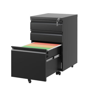 Metal Drawer Mobile File Cabinet With Lock For Home Office Organizer
