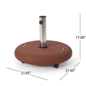 Wheelie Round Umbrella Base With Stainless Steel Holder