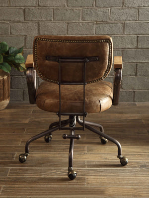 Hallie Vintage Whiskey Top Grain Leather Office Chair