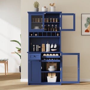 TOPMAX Farmhouse Freestanding Buffet with Hutch