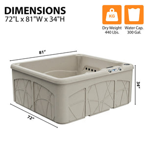 Lifesmart Spas 5 Person Plug and Play 28 Jet LED Outdoor Hot Tub, LS350DX, Sand