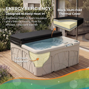 Lifesmart Spas 5 Person Plug and Play 28 Jet LED Outdoor Hot Tub, LS350DX, Sand