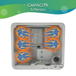 Lifesmart Spas 5 Person Plug and Play 28 Jet LED Outdoor Hot Tub, LS350DX, Sand