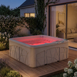 Lifesmart Spas 5 Person Plug and Play 28 Jet LED Outdoor Hot Tub, LS350DX, Sand