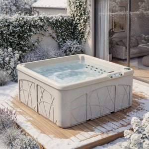 Lifesmart Spas 5 Person Plug and Play 28 Jet LED Outdoor Hot Tub, LS350DX, Sand