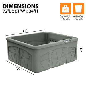 Lifesmart Spas 5 Person Plug and Play 28 Jet LED Outdoor Hot Tub, LS350DX, Taupe