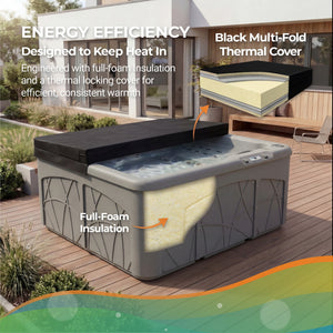Lifesmart Spas 5 Person Plug and Play 28 Jet LED Outdoor Hot Tub, LS350DX, Taupe