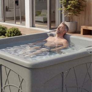 Lifesmart Spas 5 Person Plug and Play 28 Jet LED Outdoor Hot Tub, LS350DX, Taupe