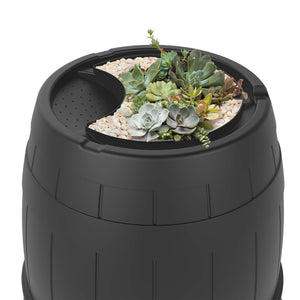 Tierra Verde Knock Down Rain Barrel with Rust Proof Brass Spigot, 39 Gal, Black