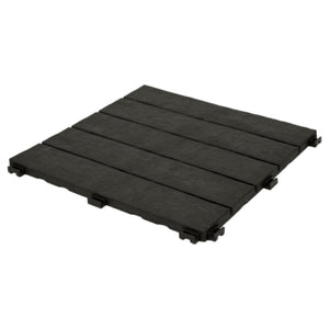 TierraVerde 12x12" Interlocking Outdoor Balcony Deck Tiles, 24-Pack, Slate Black
