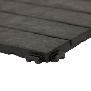 TierraVerde 12x12" Interlocking Outdoor Balcony Deck Tiles, 24-Pack, Slate Black