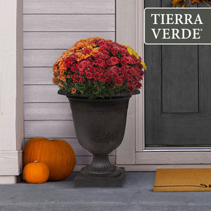 Tierra Verde Self-Watering Indoor Outdoor Urn Planter, Crescendo, 19"W x 23"H