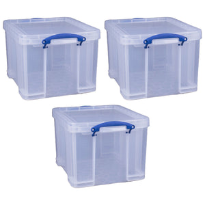 Really Useful Box 32 Liter Storage Container w/Snap Lock Handles, 6 Pack, Clear