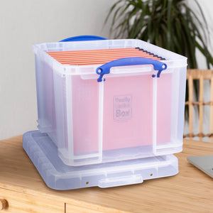 Really Useful Box 32 Liter Storage Container w/Snap Lock Handles, 6 Pack, Clear - TRAPSKI