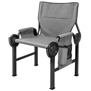 Disc-O-Bed Outfitter Disc-Chair with Compartments for Outdoor Camping, Grey
