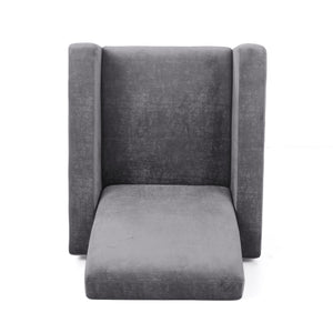 Bolt Upholstered Recliner Chair With Stainless Steel Base - Gray / Chrome