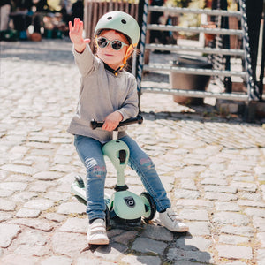 Scoot & Ride 2-in-1 Ride-On & Stand Kids Scooter, Ages 1-5, Highwaykick 1, Kiwi