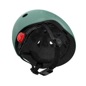 Scoot & Ride Toddler Kids Bike and Scooter Helmet with LED Light, S-M, Forest