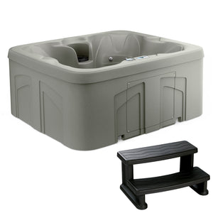 LifeSmart 4 Person Inflatable Hot Tub Spa, Side Step for Square & Round Hot Tubs