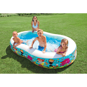 Intex 8.5ft x 5.25ft x 18in Swim Center Paradise Seaside Inflatable Kiddie Pool - TRAPSKI