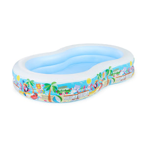 Intex 8.5ft x 5.25ft x 18in Swim Center Paradise Seaside Inflatable Kiddie Pool - TRAPSKI