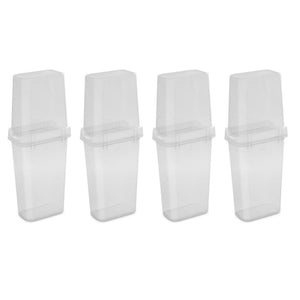 Sterilite 4 Pack Vertical Wrap Storage Box, Holds 25 Rolls, 40" Tall, Clear