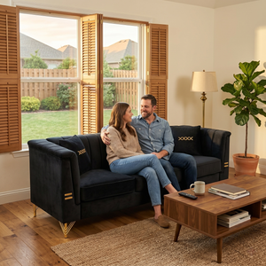 Mosharong-55 Velvet 3-Seater Sofa