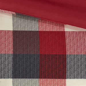 7 Piece Herringbone Comforter Set Red King