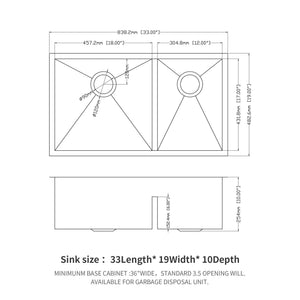Modern Double Bowl Undermount Kitchen Sink 50 / 50 Design Stainless Steel