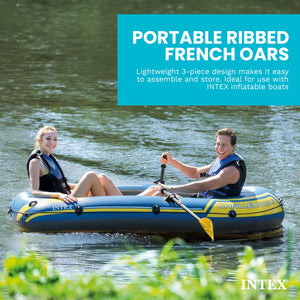 Intex Set of 48" Paddles Plastic Ribbed French Oars for Inflatable Boat (Pair)