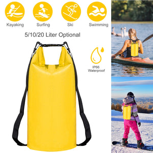 Waterproof Dry Bag Roll Top Dry Storage Backpack Keep Gear Dry w/ Detachable Shoulder Strap for Kayaking Rafting Boating Beach Swimming