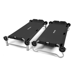 Disc-O-Bed Youth Kid-O-Bunk Benchable Double Cot with Storage Organizers, Black