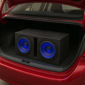 Q Power QBOMB15V Dual 15" Vented Port Subwoofer Sub Box w/ Bedliner Spray