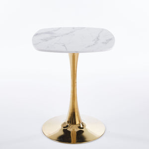 Square Tulip Dining Table For 2 - 4 People - Golden / White