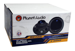 Planet Audio AC12D 12 Inch 1800 Watts 4 Ohm Dual Voice Coil Car Audio Subwoofer